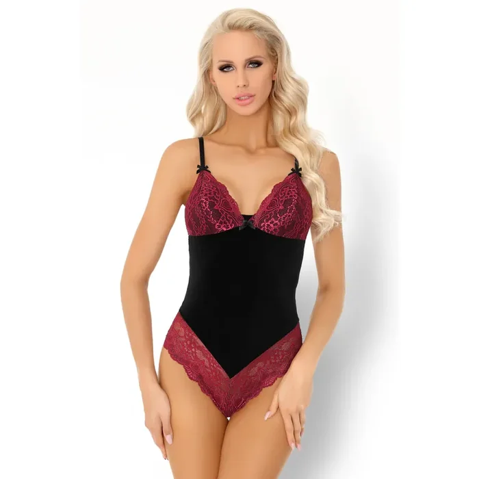 Body mit Spitze zweifarbig