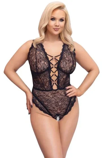 Body ouvert aus weicher Stretch-Spitze 85D/L
