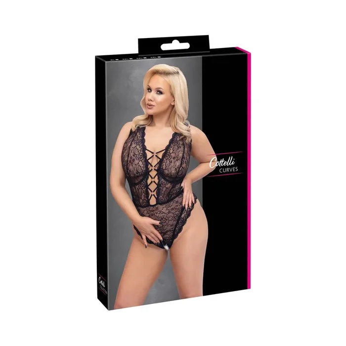 Body ouvert aus weicher Stretch-Spitze Göße-95D/2XL