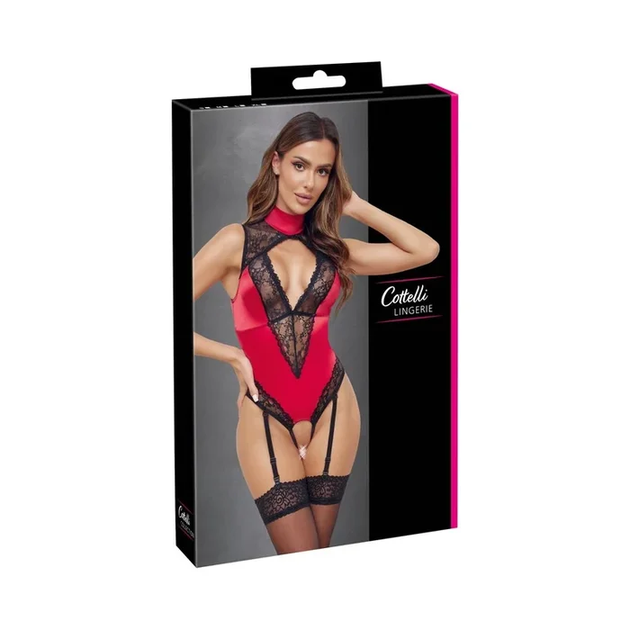 Body ouvert rot/schwarz – Größe – XL