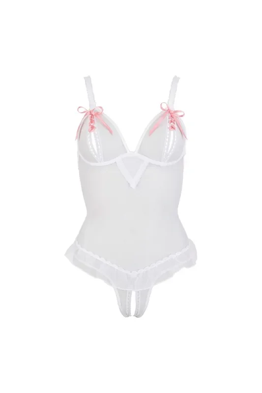 Body ouvert weiß/pink