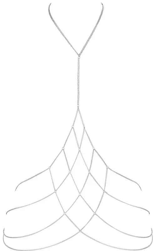 Bodykette mit Muster – Silber