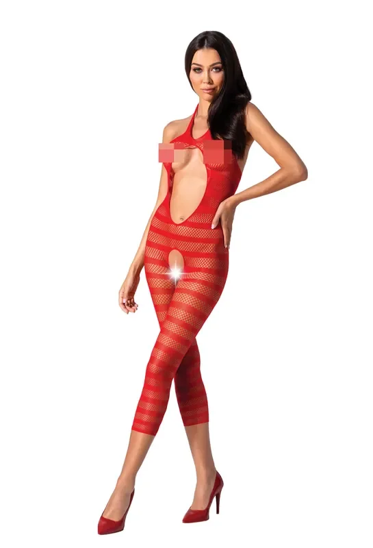 Bodystocking im Streifendesign – rot
