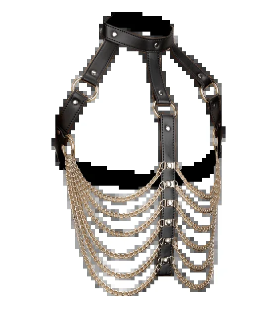 Bondage-Brustharness mit Metallketten