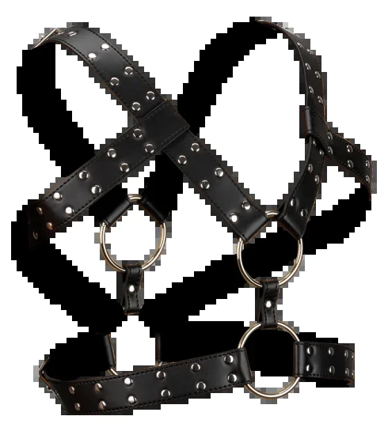 Bondage-Harness für Männer aus Kunstleder mit Metallringen
