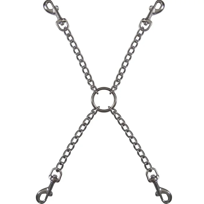 Bondage Ketten Kreuz mit Karabinern