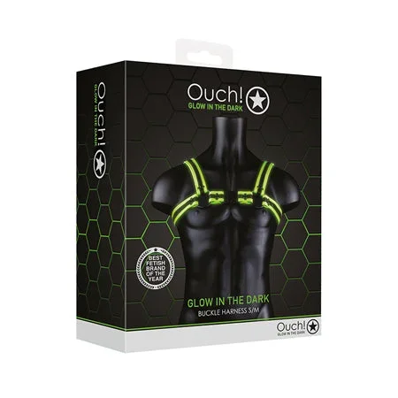 Bonded Leather Buckle Harness – Small/medium – Glow in the Dark