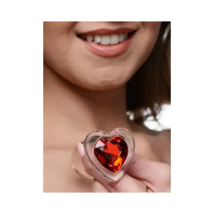 Booty Sparks Red Heart Gem Glass Anal Plug – Medium