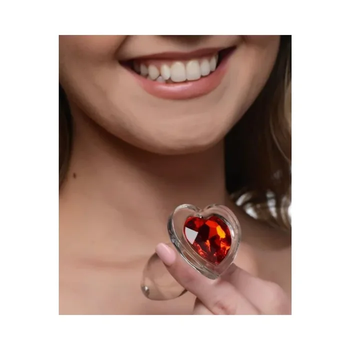 Booty Sparks Red Heart Gem Glass Anal Plug – Small