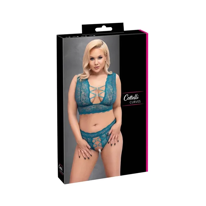 Bralette plus String aus feiner weicher Spitze Größe-XL