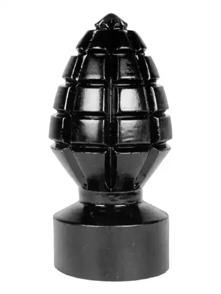 Breiter Plug mit geometrischen Einkerbungen – schwarz