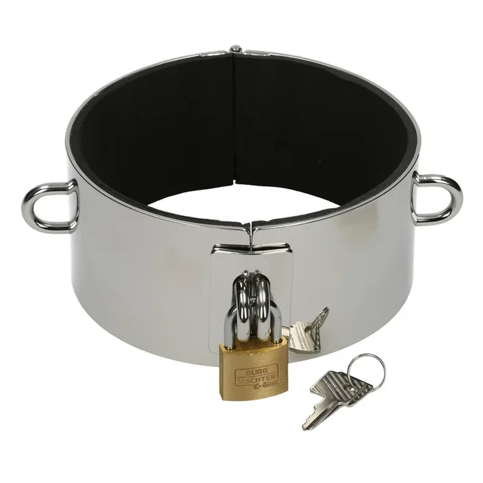 breites Edelstahlhalsband mit Schloss