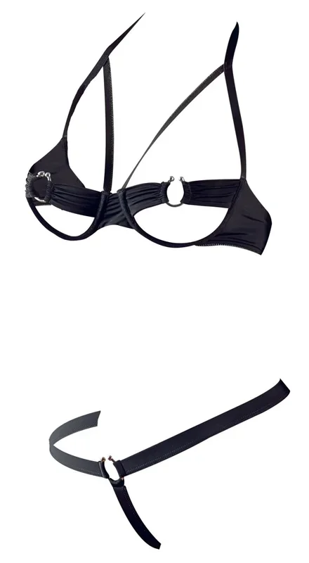 Bügel-BH plus String, mit hufeisenförmigen Metallringen Cottelli LINGERIE