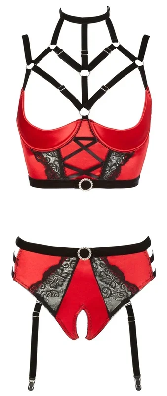 Bustier mit Bügel-Hebe plus Taillenslip ouvert Abierta Fina