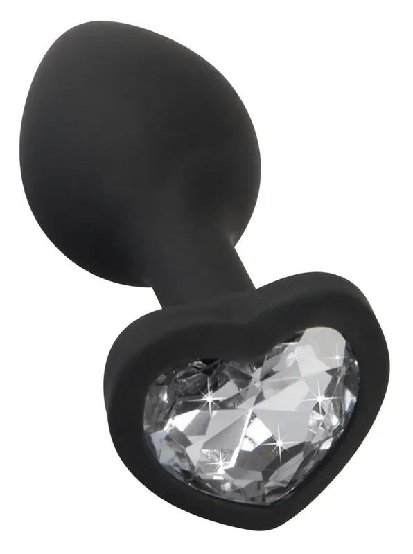Butt Plug mit herzförmigem Schmuckstein am Stopper