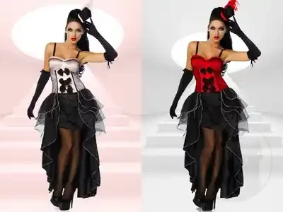 Cabarett-Kostüm (Grösse L, Farbe Rosa)
