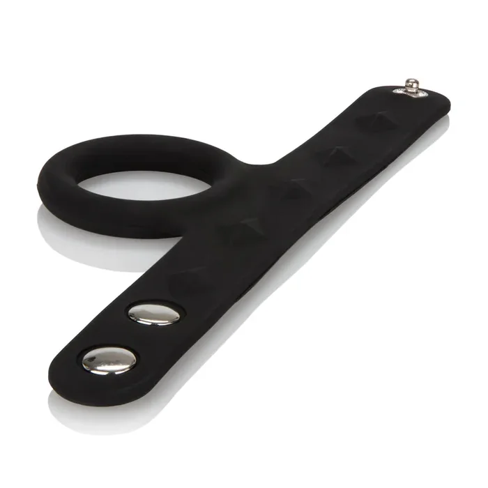 CalExotics Tri-Snap Scrotum Support Penis Ring – Black – M