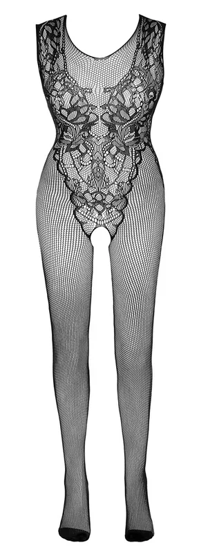 Catsuit ouvert, aus Netz, mit eingewebtem Body in Spitzenoptik NO:XQSE