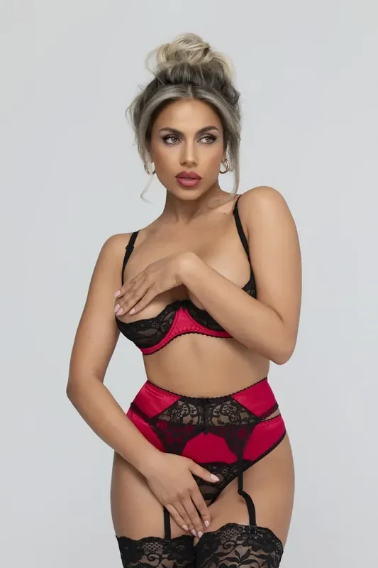 Christine – 3-teiliges Set Offener BH & Schrittfreier Slip Gush