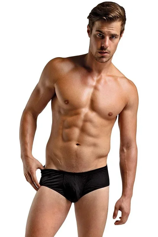 Classic Black Silk Mini Pouch Brief in S