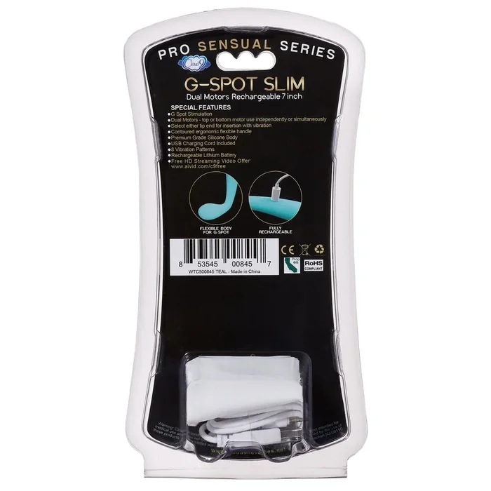 Cloud 9 Novelties G-Spot Slim 7 Inch Flexible Body Vibrator – Teal