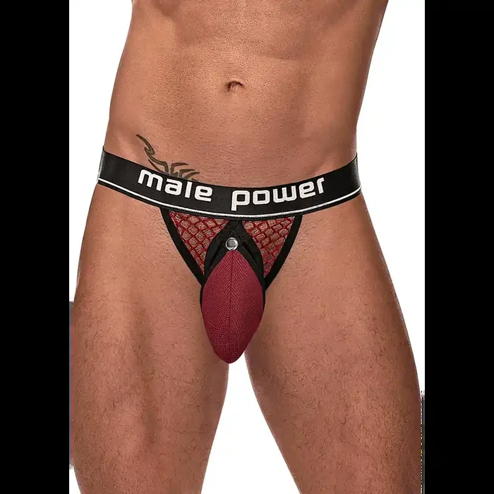 Cock Ring Jock – S/M – Burgundy