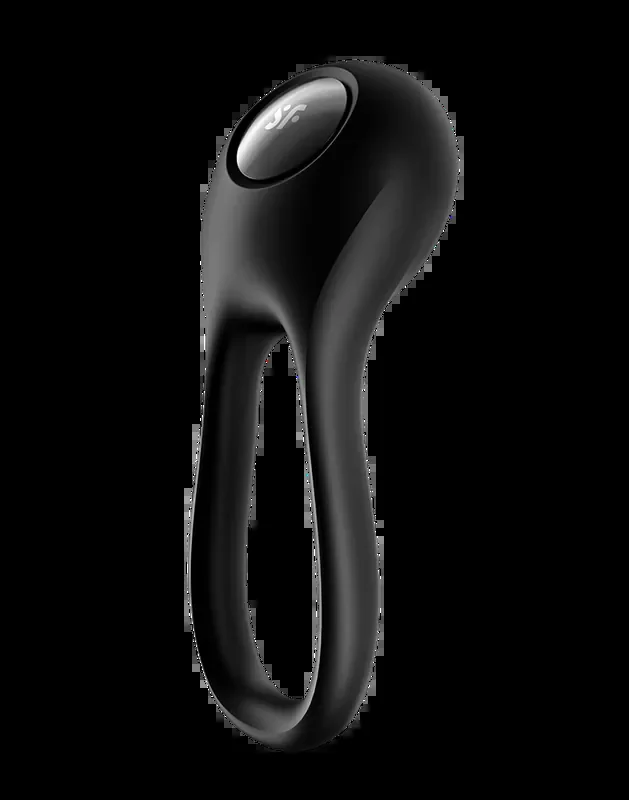 Cockring Vibrator mit einer Schlaufe – schwarz