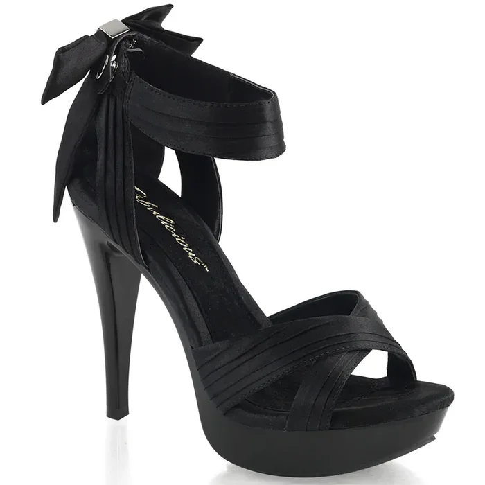 Cocktail-568 (High Heel Größe 9 – Gr. 39, High Heel Farbe Schwarz Satin)
