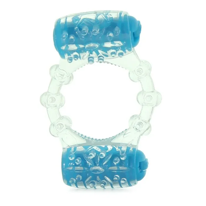 Color Pop Quickie Two-O Double Pleasure Cock Ring in Blue