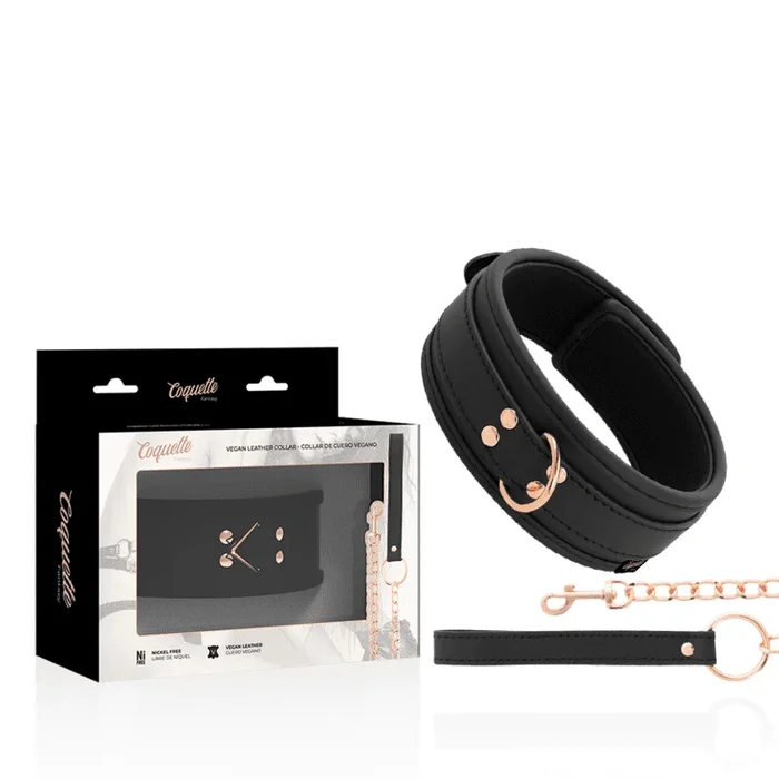 Coquette Chic Desire – Fantasy-Halskette Aus Veganem Leder mit Riemen und Neoprenfutte