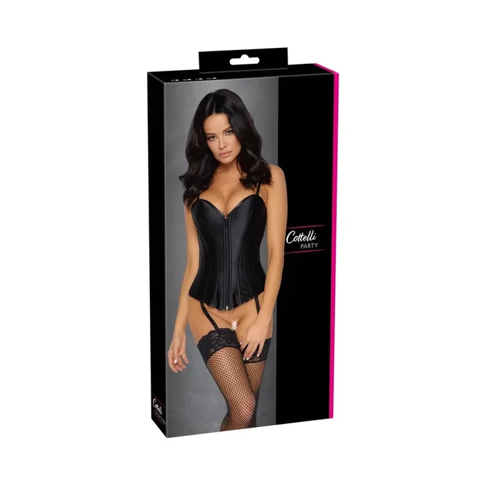 Corsage aus feinem Mattsatin – „Schwarz“ – Größe – S