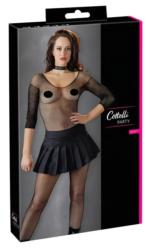 Cottelli – Gefalteter Minirock (schwarz) – L