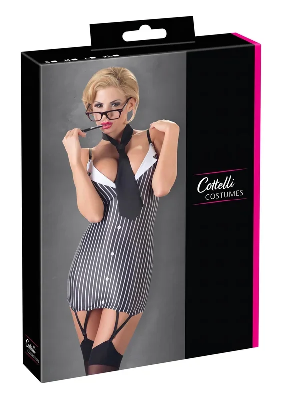 Cottelli – Gestreiftes Sekretärinnenkostüm – L