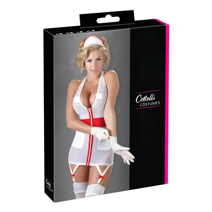 Cottelli – Verführerisches Krankenschwester-Outfit mit Strapse – L