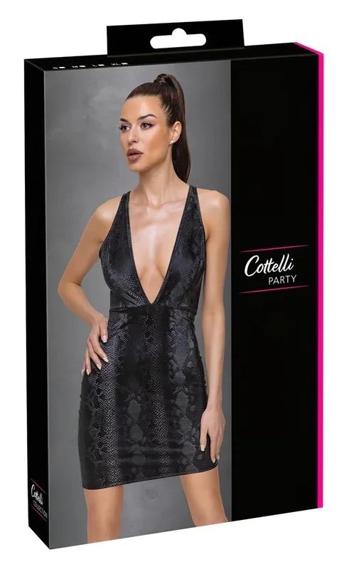 Cottelli Party – Schlangenhaut-Kleid (schwarz) – L