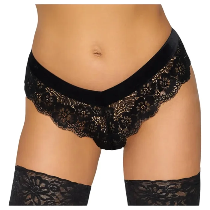 Cottelli Party – Spitzenslip mit Kette (schwarz) – XL