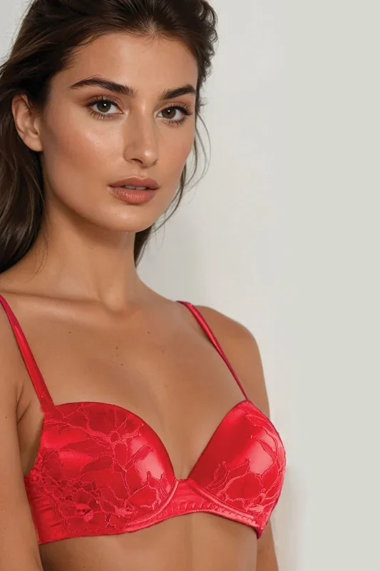 Cotton Club Seide – Push-up BH – Sommo – Rot