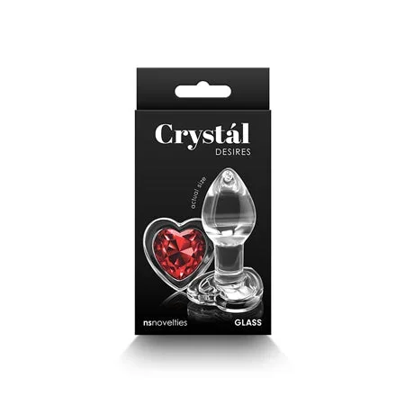 Crystal Desires Glass Heart Gem Butt Plug Small – Red