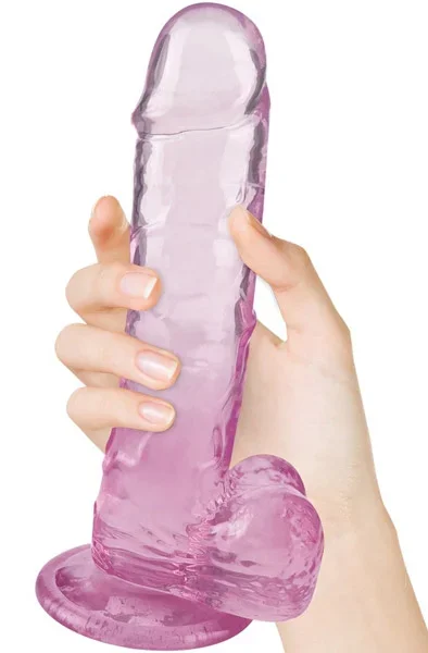 Crystal Pleasures Zweifarbiger Rosa Dildo 18 cm