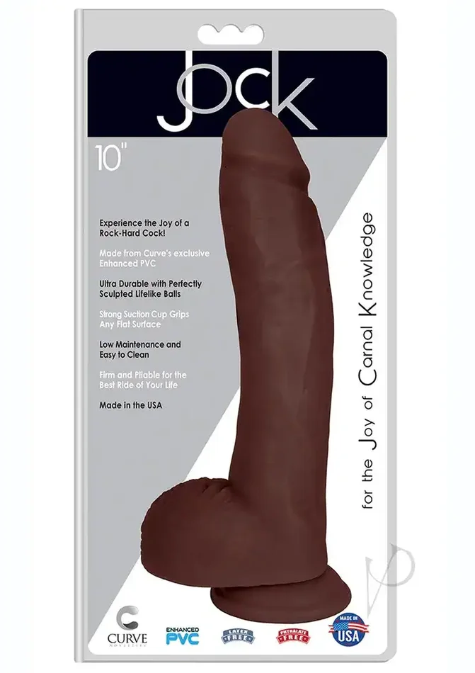 Curve Novelties Jock 10″ Dong w/Balls – Chocolate