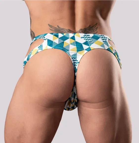 CUT IT OUT! CUTOUT THONG BLUE S/M