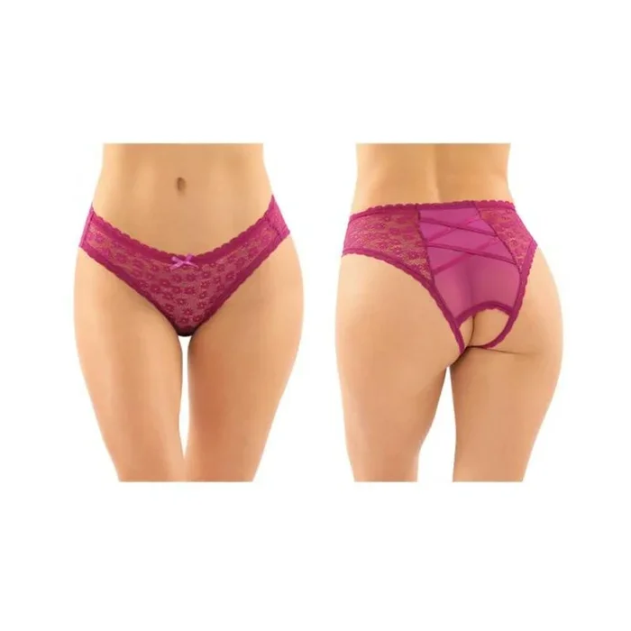 Daisy Crotchless Panty 6pk S/M Berry