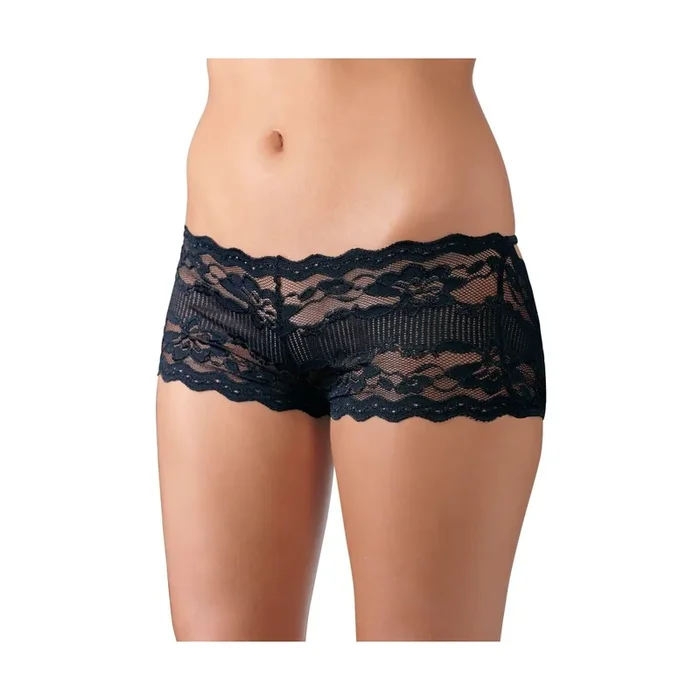 Damen Panties aus Spitze mit Schleife – pofrei – Schwarz – Größe M