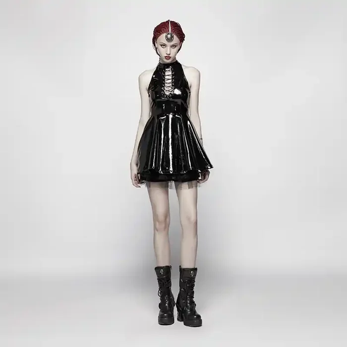 Damenminikleid ärmellos mit Schnürung
