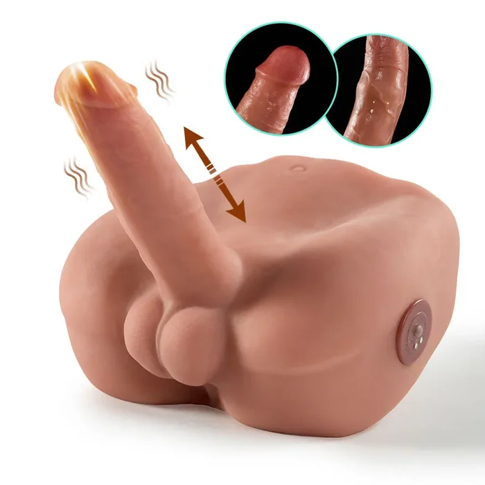 【Dante·Feuriges tiefes Einführen】 5-Gang-2-Frequenz-Teleskop-Vibrationsform – echte Härte, simulierter Penis IPX7