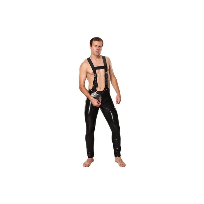 »Datex« Herren Latz-Hose mit Reißverschluss – in Schwarz – Größe XL