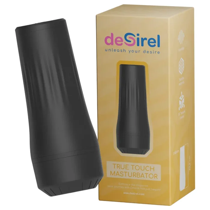 Desirel True Touch – realistische vibrierende Liebesvagina (natur-schwarz)