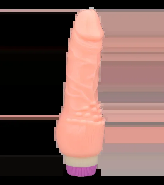 Dildo-Vibrator mit breiter genoppter Basis