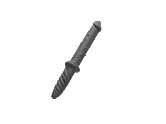 Doppel-Dildo und Analplug geriffelt – Silikon