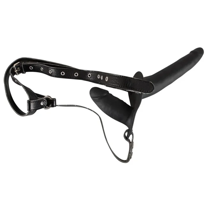 Doppel Strap-On aus Silikon, Schwarz